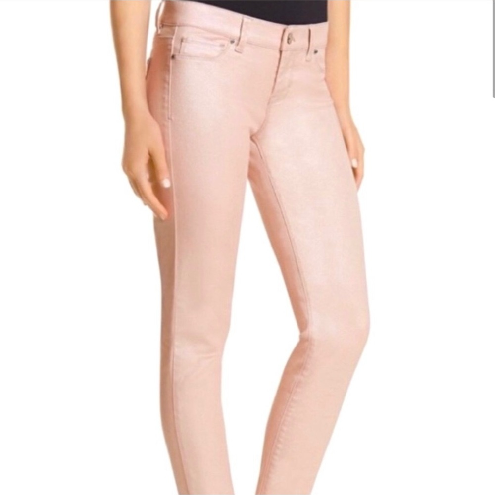 WHBM St Honore Coated Shimmer Skinny Jean